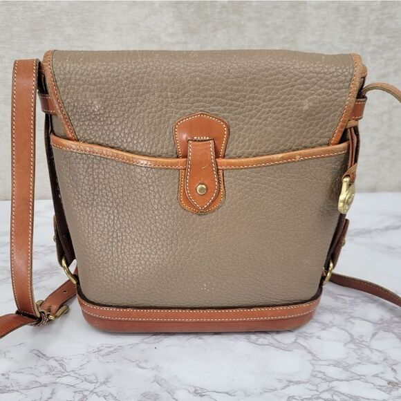 Dooney & Bourke Vintage Calvary Spectator Tan Brown Pebble Leather Crossbody Bag - Picture 4 of 16